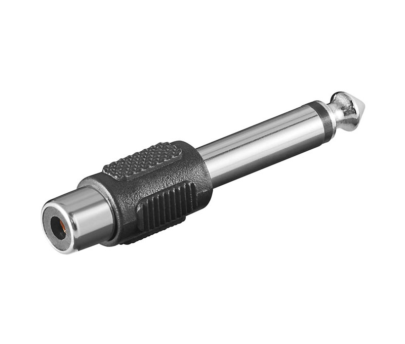 Adaptador Jack 6,35mm Macho Mono a RCA Hembra