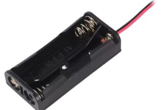 Portapilas para 2 Pilas Tipo AAA LR03, Hilos 20cm