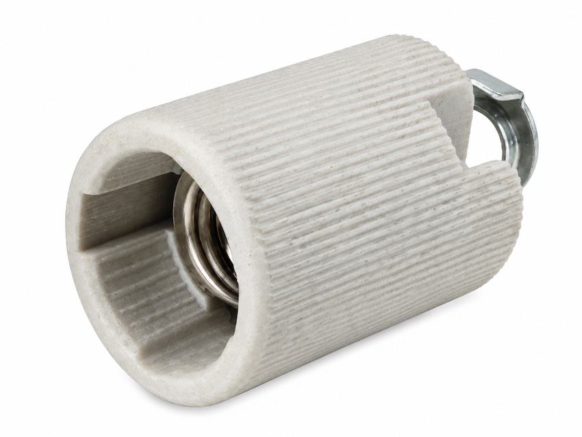 Portalámparas Cerámico E14 con Soporte M10, 2A/250V
