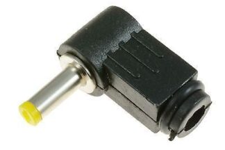 Conector de alimentación macho, acodado, para montaje