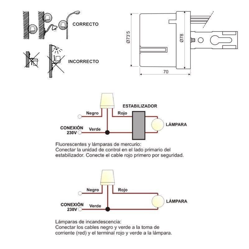Interruptor fotoeléctrico día y noche 230V 2200W - Imagen 2