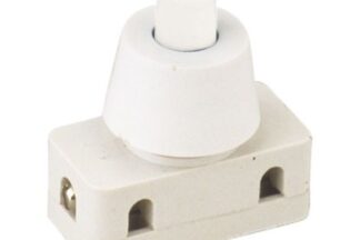 Interruptor Pulsador Tipo flexo y escolar, 2A/250V, Conexión a Tornillo