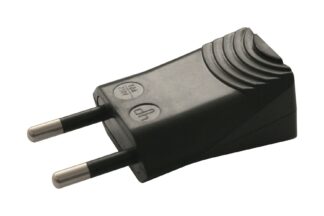 Clavija recta negra 10A/250V macho recto, espigas 4mm