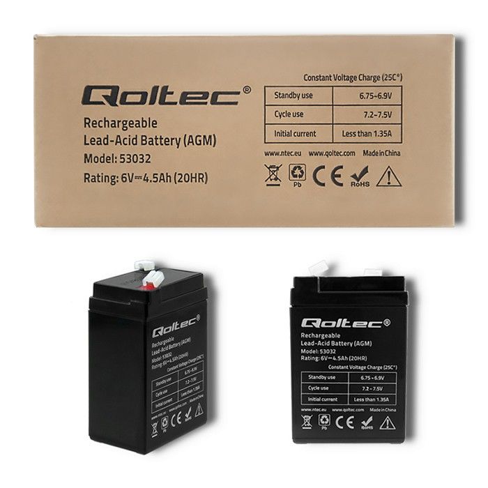 Batería AGM 6V 4,5Ah, 70x101x48mm - Imagen 2