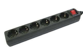 Base múltiple de 6 tomas con interruptor luminoso, cable 1,5m