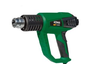 Pistola de aire Caliente 2000W 550ºC 500l/m, 4 Boquillas, Cable 2m