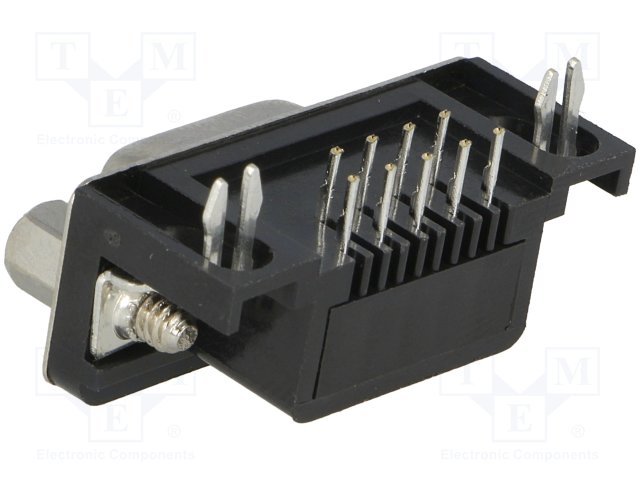 Conector Hembra D-SUB 9P DB9 PCB 90º Acodado - Imagen 2
