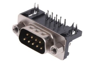 Conector Macho 9P D-SUB DB9 PCB 90º Acodado