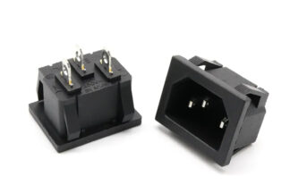 Base Alimentación AC 10A/250V Empotrar Snap-In, IEC320 C14, Faston 4,8mm