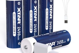 Bateria Recargable Li-Ion AA 1,5V 2450mAh 4100mWh XTAR 4uds