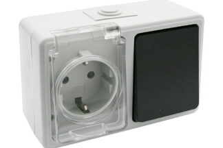 Base Schuko + Interruptor/Conmutador Mecanismo Estanco IP54