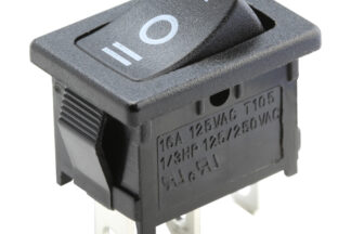 Interruptor ON-OFF-ON SPDT 3P 21x15mm 10A/250V 125ºC FASTON