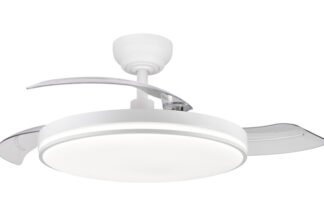 Ventilador Techo 42” de 3 Aspas Retráctiles + Luz LED CCT con Mando