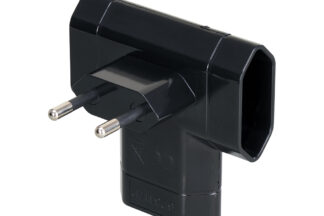 Adaptador Enchufe de 3 tomas, TRIPLE, homologado, NEGRO