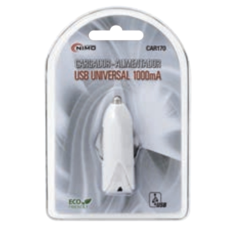 Convertidor de Mechero Coche/Camión Pequeño (12/24V) a USB (1A)