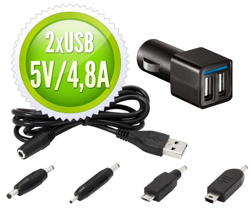 Convertidor Mechero para tablets,móviles,gps,etc 12V / 2USB x 2,4A - Imagen 2