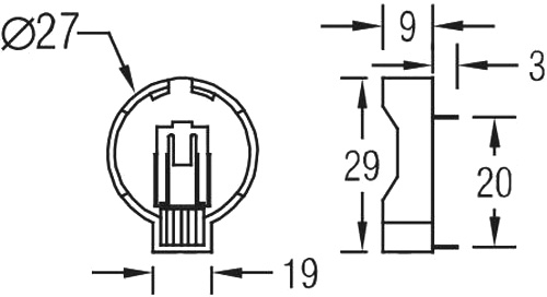 Portapilas CR2450, BR2450, LIR2450, PCB Horizontal - Imagen 4