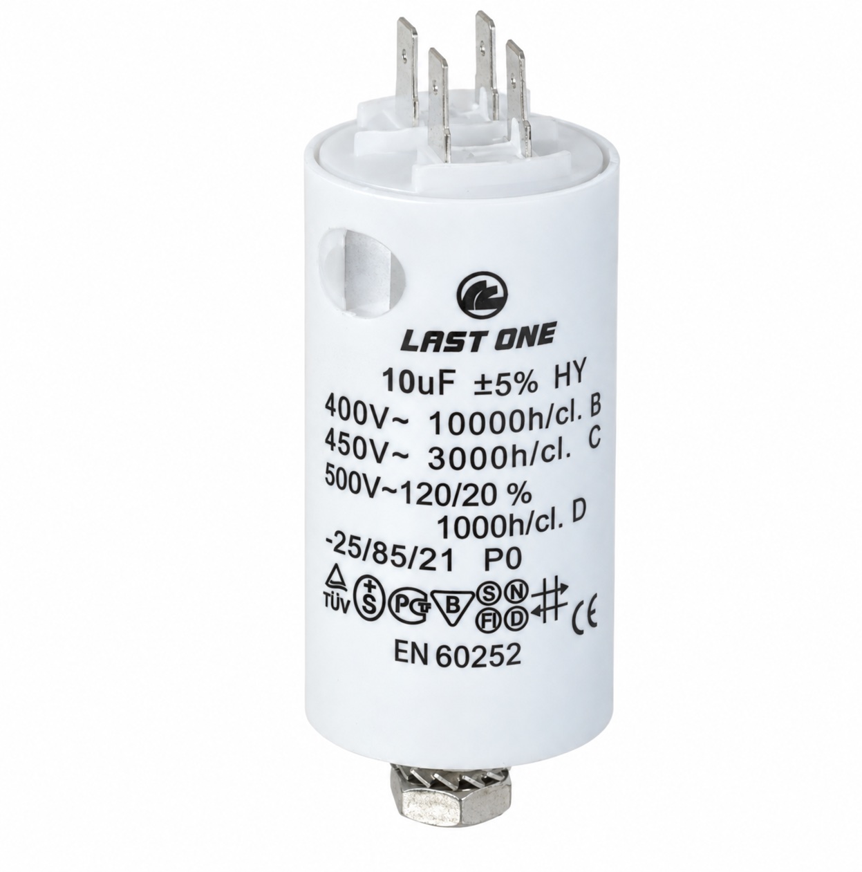 Condensador Motor 10uF 450Vca 5% Ø31x57mm