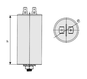 Condensador Motor 10uF 450Vca 5% Ø31x57mm - Imagen 2