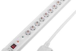 Base Multiple Blanca 10 Tomas, Disyuntor y Protecciones, cable 1,5m