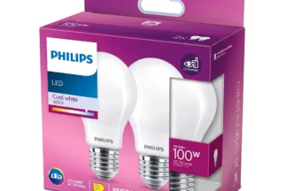 Bombilla LED E27 PHILIPS 10,5W 4000K Blanco Natural Pack 2uds