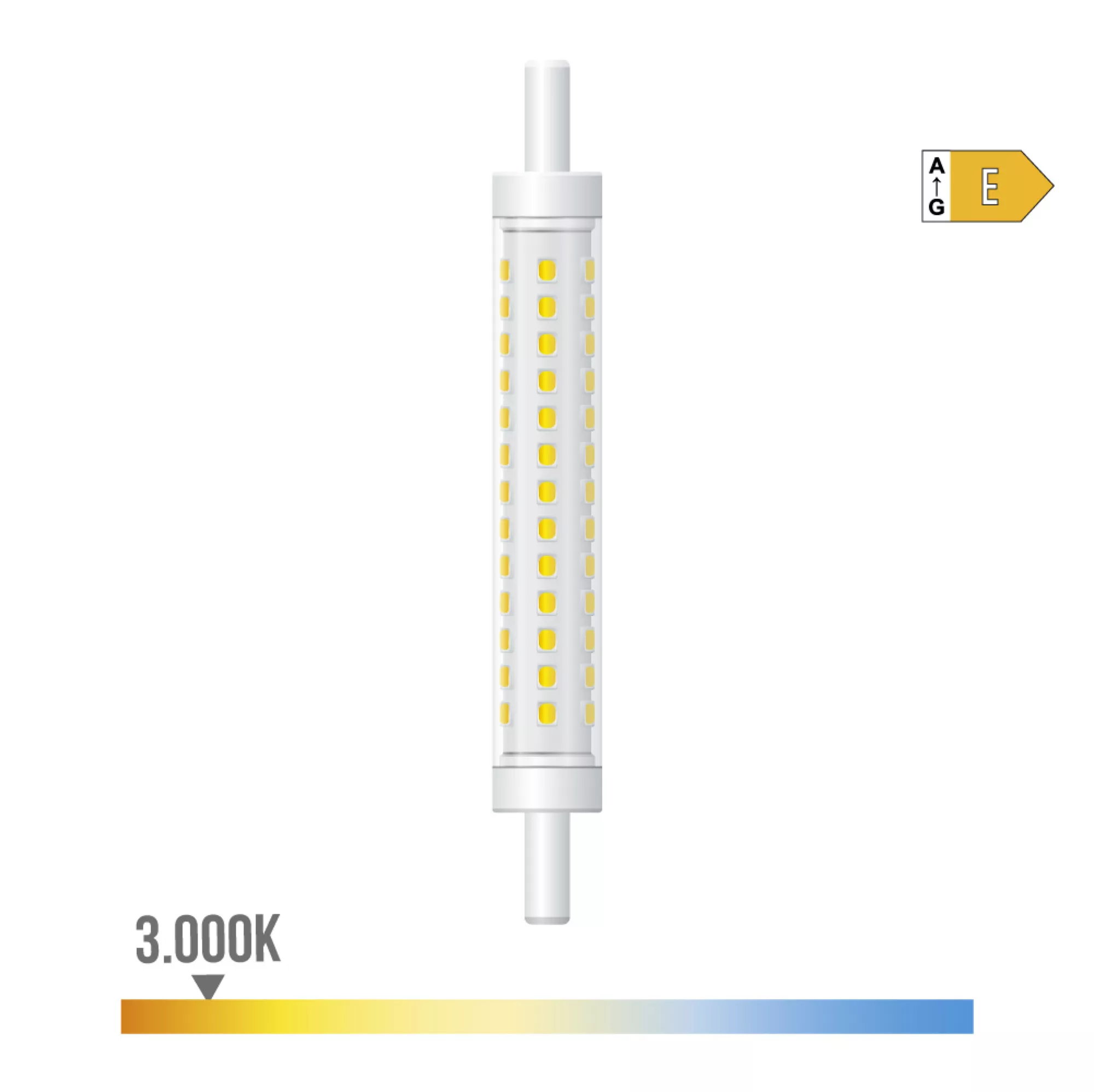 Bombilla LED Lineal R7S Regulable 8W 900lm 3000K Luz Cálida