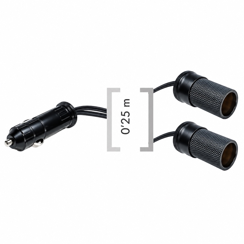 Conexión Cable Mechero Macho - Hembra x 2, AA-746 25cm - Imagen 2