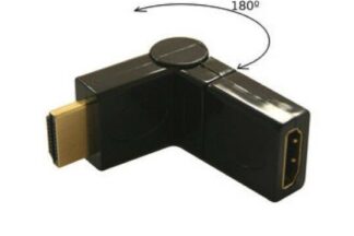 Adaptador HDMI macho a HDMI hembra. Rotación 180º