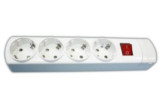 Base múltiple de 4 tomas con interruptor sin cable para montar