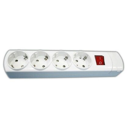 Base múltiple de 4 tomas con interruptor sin cable para montar