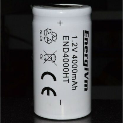 Batería cilíndrica R20 1,2V/4000mAh NiCd 32x59mm alta temperatura con terminales