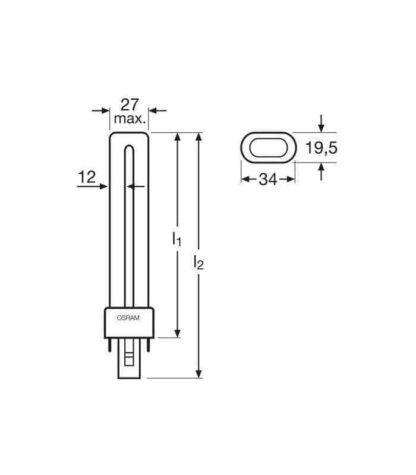 Bombilla G23 2P 9W OSRAM DULUX® S 865/6500K 570lm - Imagen 4