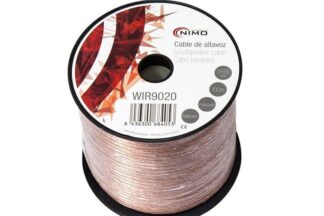 Cable paralelo altavoz 2x0,50mm² transparente polarizado (100 metros)