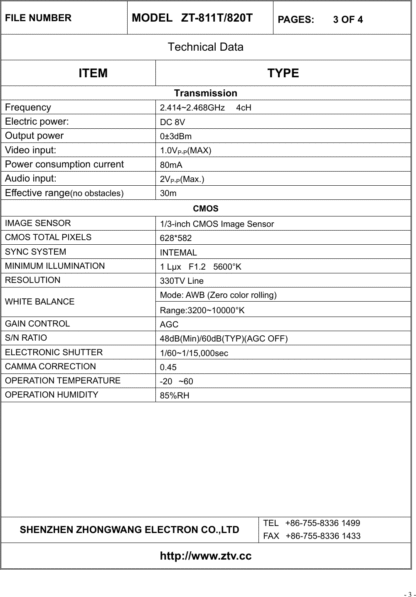 Camara Color+Audio S/Hilos,Switch 4 canales 1-2-3-4, Receptor 2,4GHz no incluido - Imagen 4