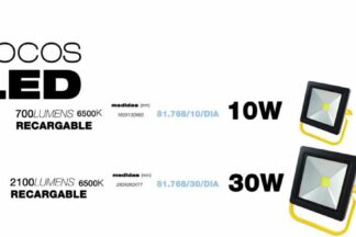Foco LED Recargable Portátil, 6h Autonomía 30W/2100lm