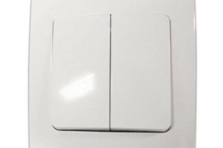 Interruptor doble de empotrar, color blanco