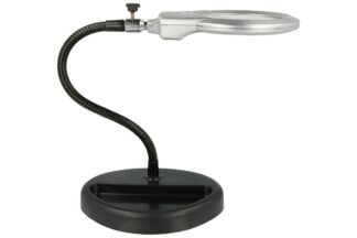 Lupa Sobremesa Flexo, Luz 2x LED, Lentes 90/22mm x2.5/x5