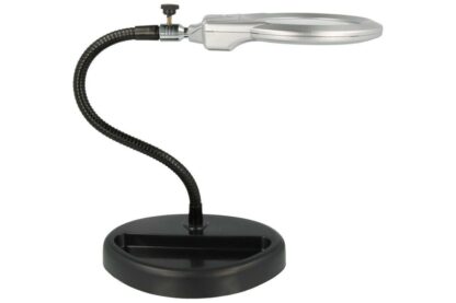 Lupa Sobremesa Flexo, Luz 2x LED, Lentes 90/22mm x2.5/x5