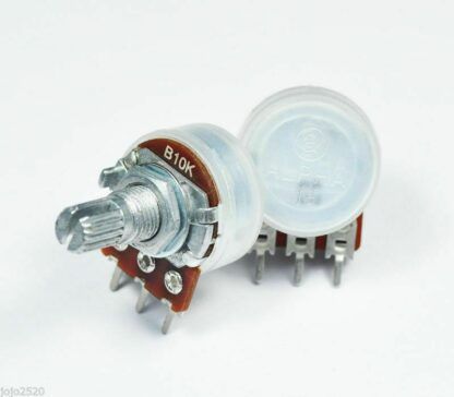 Potenciometro B10K Lineal, pcb, Cuerpo Ø16mm, Eje 17mm, Alpha Taiwan