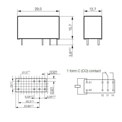 RELE RT314006 SCHRACK 6Vdc 16A/250V TE 9-1393239-3 - Imagen 4