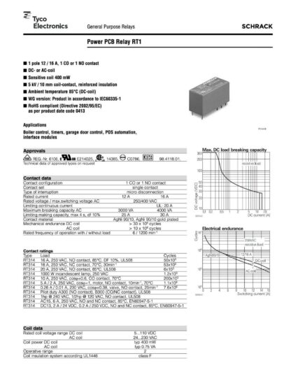 RELE RT314006 SCHRACK 6Vdc 16A/250V TE 9-1393239-3 - Imagen 5
