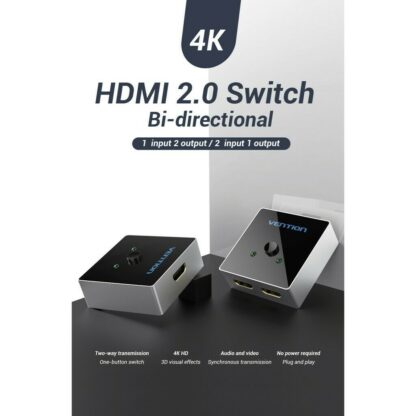 Repartidor Bi-Direccional HDMI 2.0 Vention, 2E-1S - 1E/2S Conmutables - Imagen 7