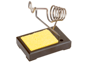 Soporte soldador sobremesa con base de baquelita, apoyo+esponja