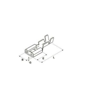 Terminales faston 4,8mm Hembra para Cable de 0,50-2,0 mm² (100 Unidades) - Imagen 3
