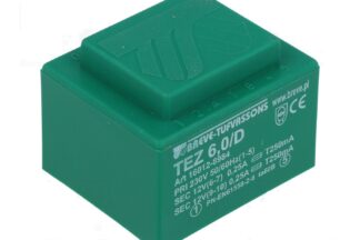 Transformador de alimentación PCB 0-12V + 0-12V 6VA 2x250mA VERDE 45x38x32mm