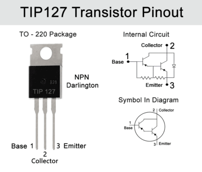 Transistor Darlington TIP127 (5 Unidades) - Imagen 3