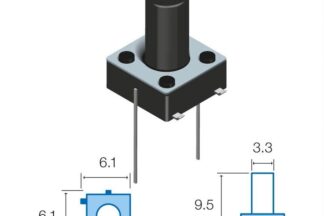 Pulsador Tacto 6,1x6,1mm, Altural 9,5mm, Boton 6,00mm