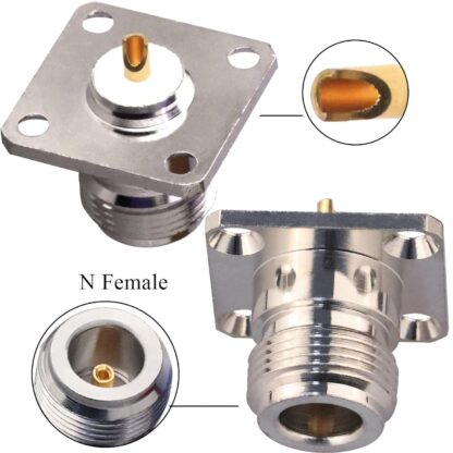 Conector N Hembra Chasis Soldable, 4 Tornillos - Imagen 4