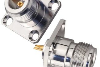 Conector N Hembra Chasis Soldable, 4 Tornillos