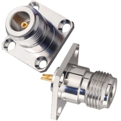 Conector N Hembra Chasis Soldable, 4 Tornillos